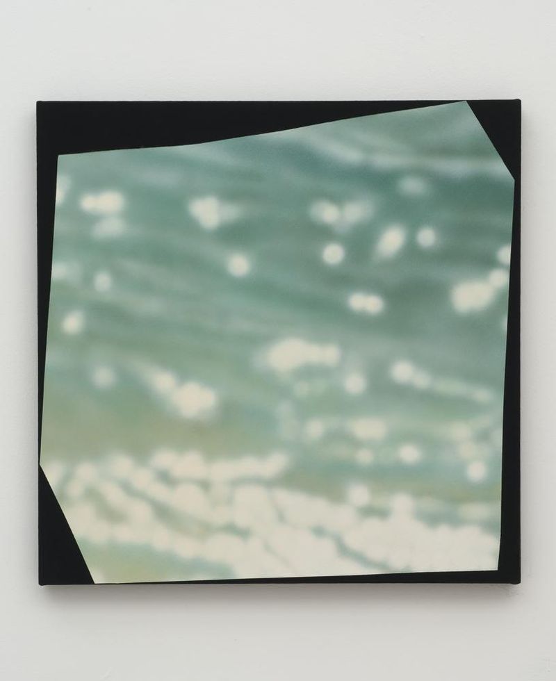 Magazine Painting (Ocean) by Kim Fisher, an abstract painting on dyed linen
